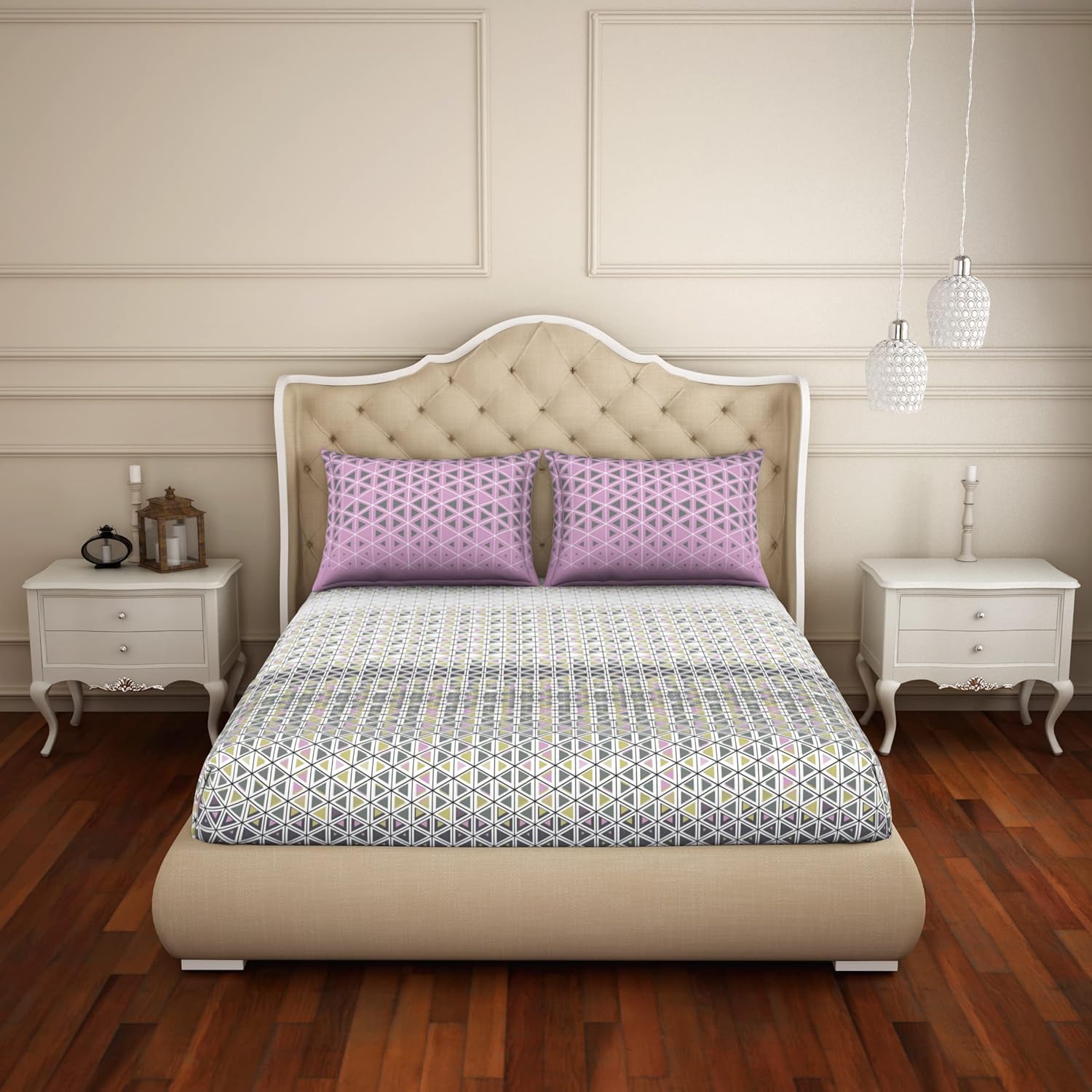 WELSPUN 100 Cotton Bedsheets Large Anti Bacterial Breathable Skin Safe