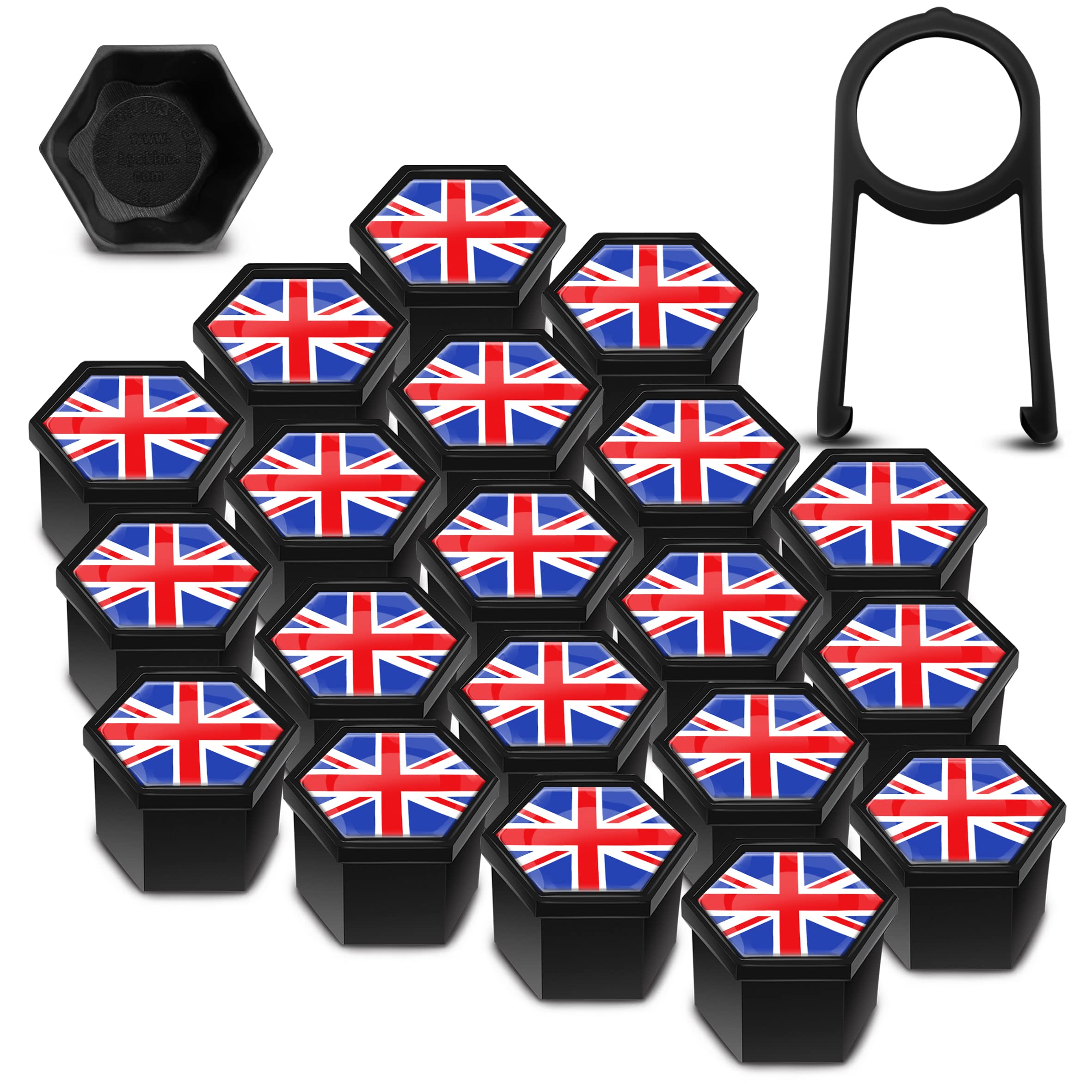 Set Di 20 Copridadi Per Ruote Auto, 17 Mm, In PVC Flessibile Nero, Con Strumento Di Rimozione, Per Auto, Camion, SUV