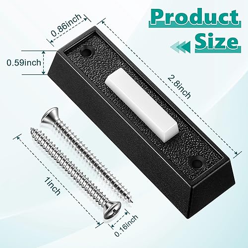 Miniatura 5 de Saillong Botón de timbre con iluminación LED con cable, botones de timbre de repuesto para montaje en pared, interruptor de apertura de timbre de