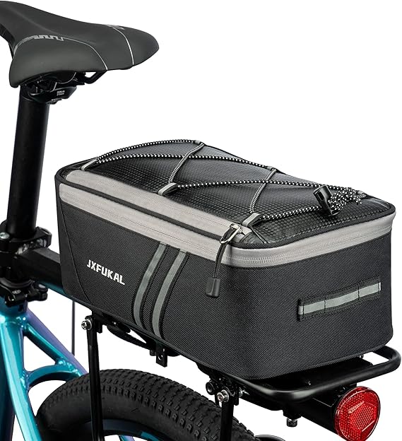 Bag Cycling Pannier Trunk Carrier with Reflector & Adjustable Cord for Commuter Travel Outdoor
