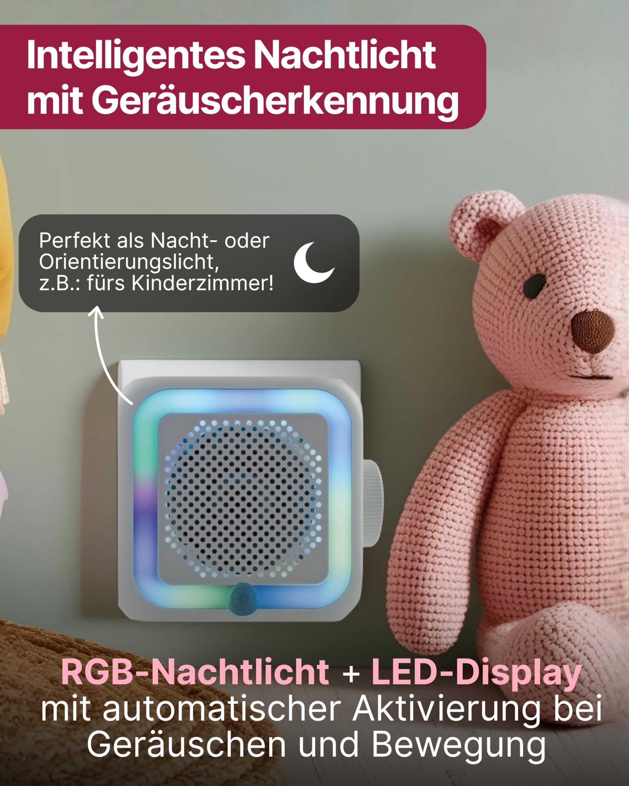 SCHWAIGER Steckdosenradio I Radiowecker für kabellose Musik I mit Lichtsensor & Beleuchtung I UKW-Radio mit Bluetooth 5.2 I Uhrzeitangabe & Weckerfunktion I für Badezimmer, Küche & Schlafzimmer