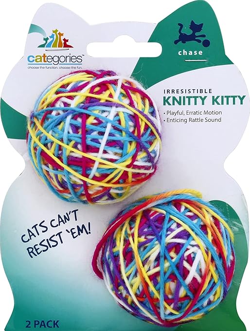 Categories Knitty Kitty 2 Pack Yarn Ball Cat Toy With