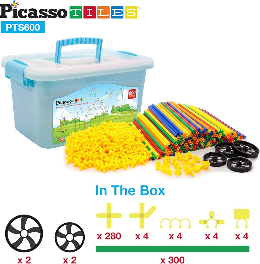 Amazon.com: PicassoTiles 600pc Construction Toy Straw Building Set Amazon.com: PicassoTiles 600pc Construction Toy Straw Building Set