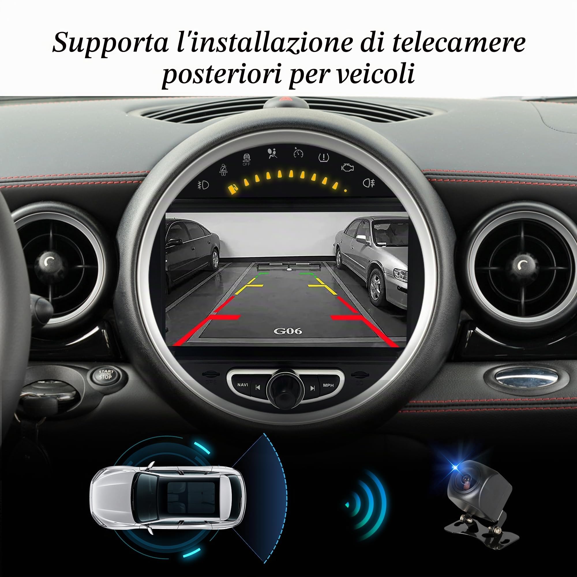 8 Pollici Touch Screen Radio Per Mini Cooper R55 R56 R57 R58 R59 R60 R61 Car Stereo CarPlay Android Auto Snapdragon 665 64GB Navigazione GPS Netflix Spotify Prime Video Reddit Twitch