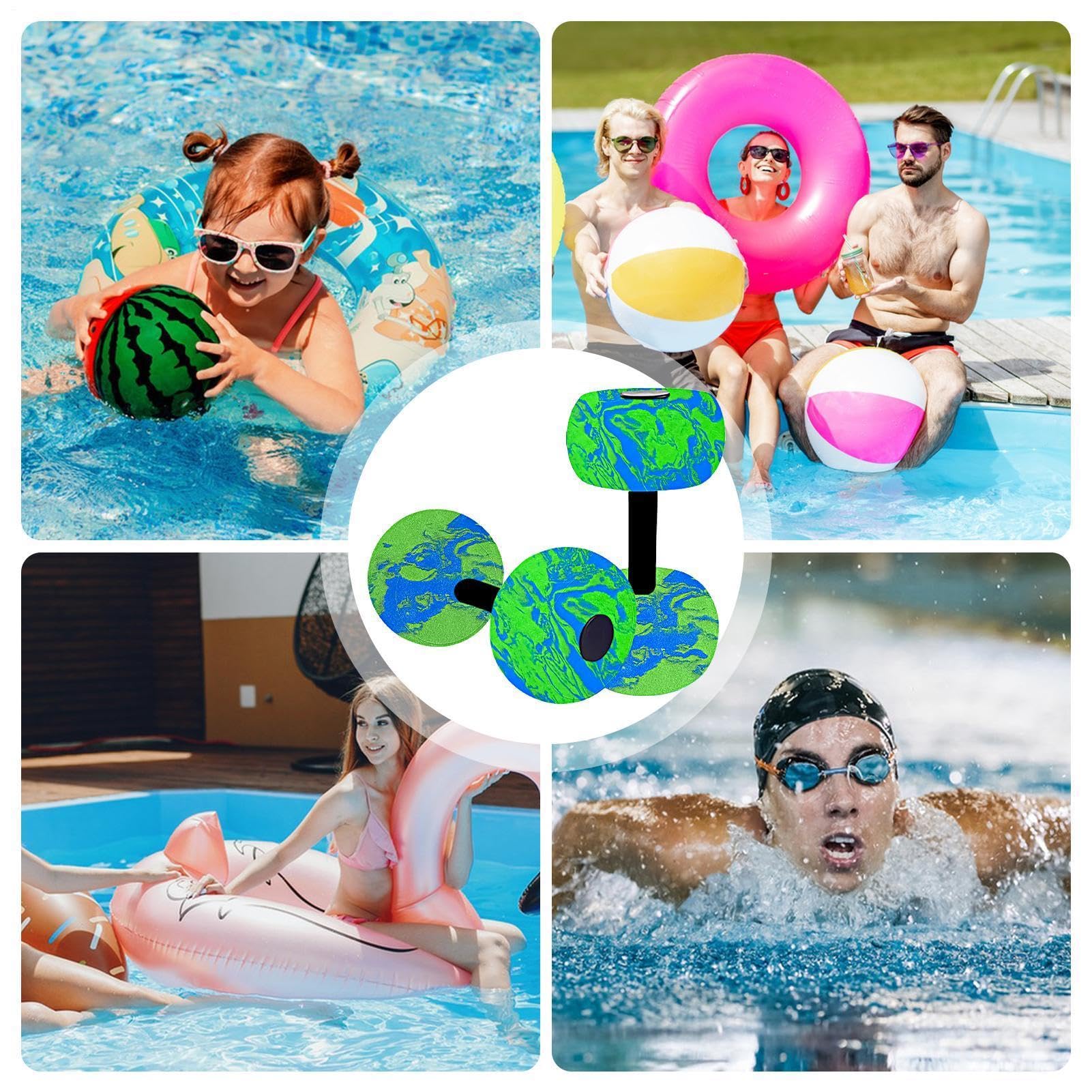 Poids de piscine antidérapants 2 pièces aqua-aérobic fitness adultes enfants natation extérieur