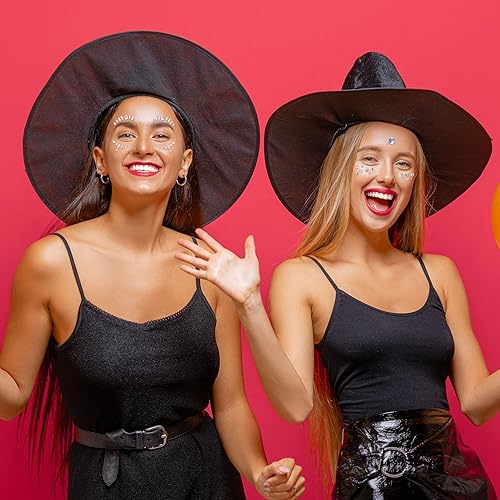 Miniatura 4 de OIIKI 6 hojas de gemas faciales  Joyas de corazón, ojos acrílicos de luna de cristal, diamantes de imitación redondos de Halloween, calcomanías de