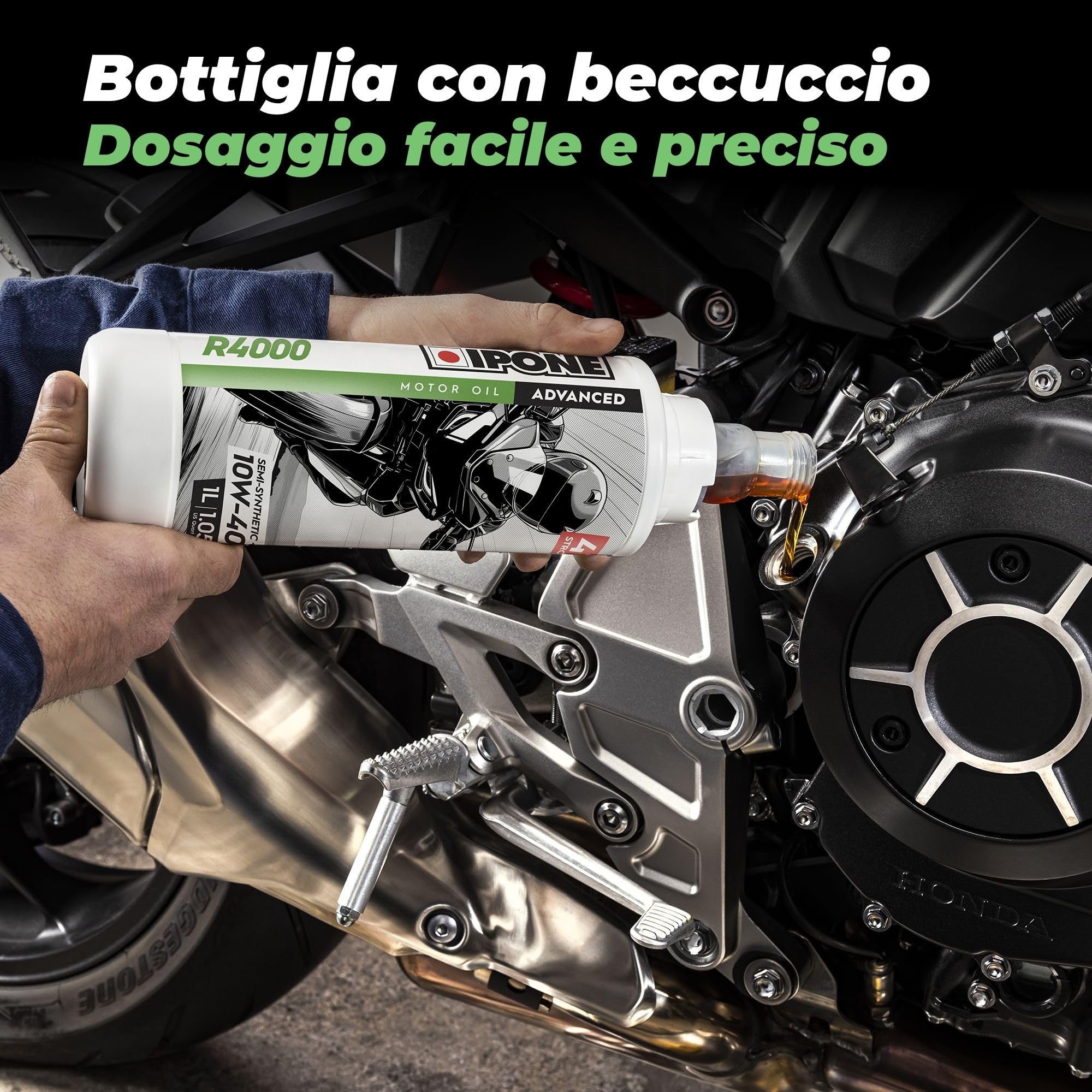 Ipone - Olio motore sintetico + “R4000 RS”, per motori a 4 tempi, 10W40, rif. 800029