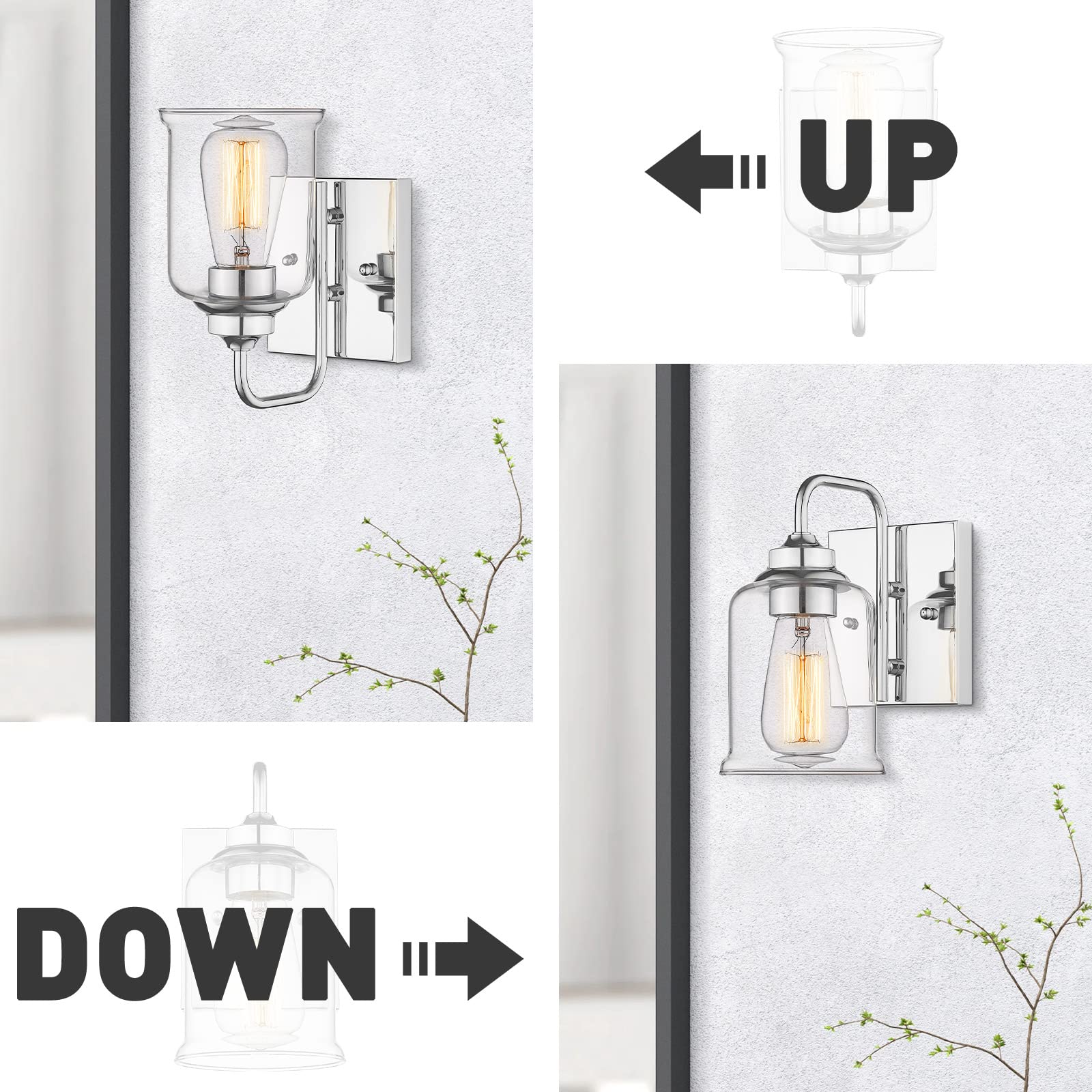 ゆゆ zeyu Vintage 2 Pack Vanity Light Fixtures, Bathroom Wall