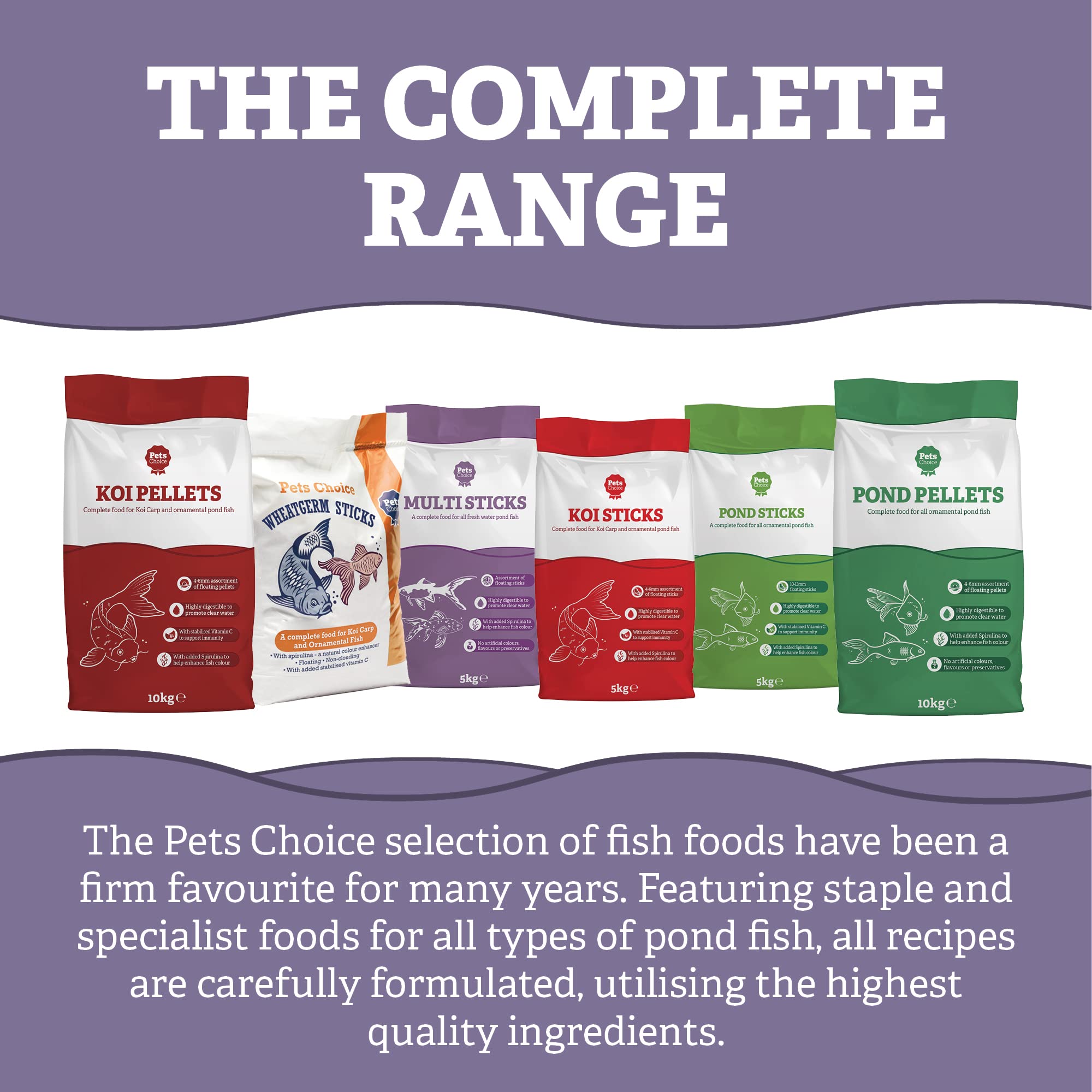 Pets Choice | Alimento para Peces, multipalitos | Flotante, Altamente digerible y no enturbiante | Espirulina añadida para Mejorar el Color (5 kg)
