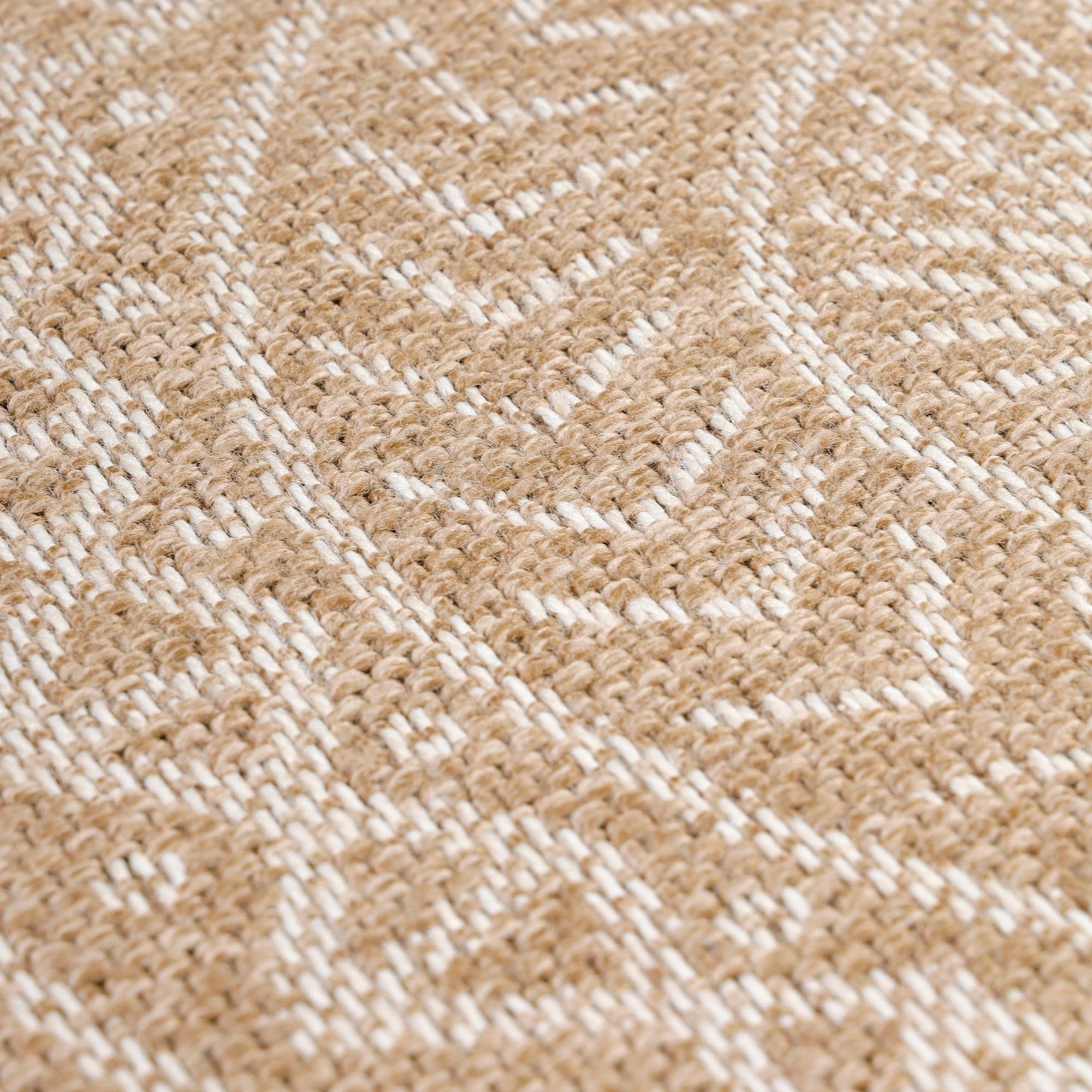 Carpetsale24 Outdoor Teppich 120x170 cm – Wetterfester Teppich für Balkon, Terrasse & Wohnzimmer – Flachgewebe in Jute-Optik, Pflegeleicht & Vielseitig