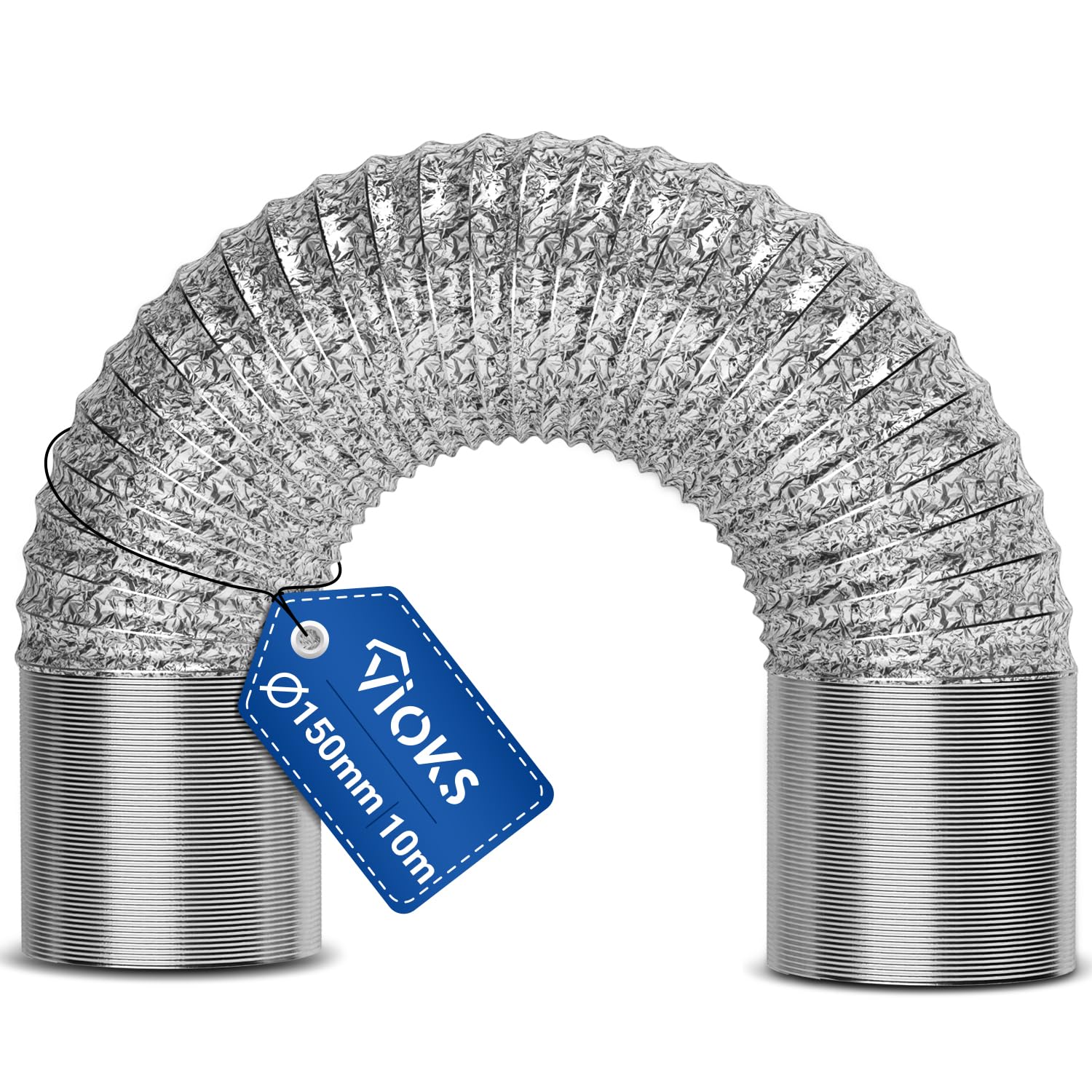 Tuyau d'évacuation d'air de 150 mm isolé VIOKS gaine de 10 m anti condensation et universelle