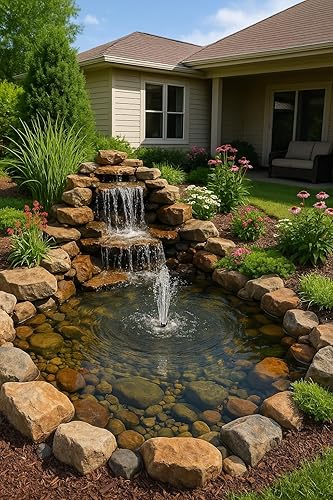 Miniatura 6 de Bomba sumergible para estanque de 620 GPH con elevación de 11 pies, control de flujo ajustable, filtro extraíble, kit de accesorios de 11 piezas,