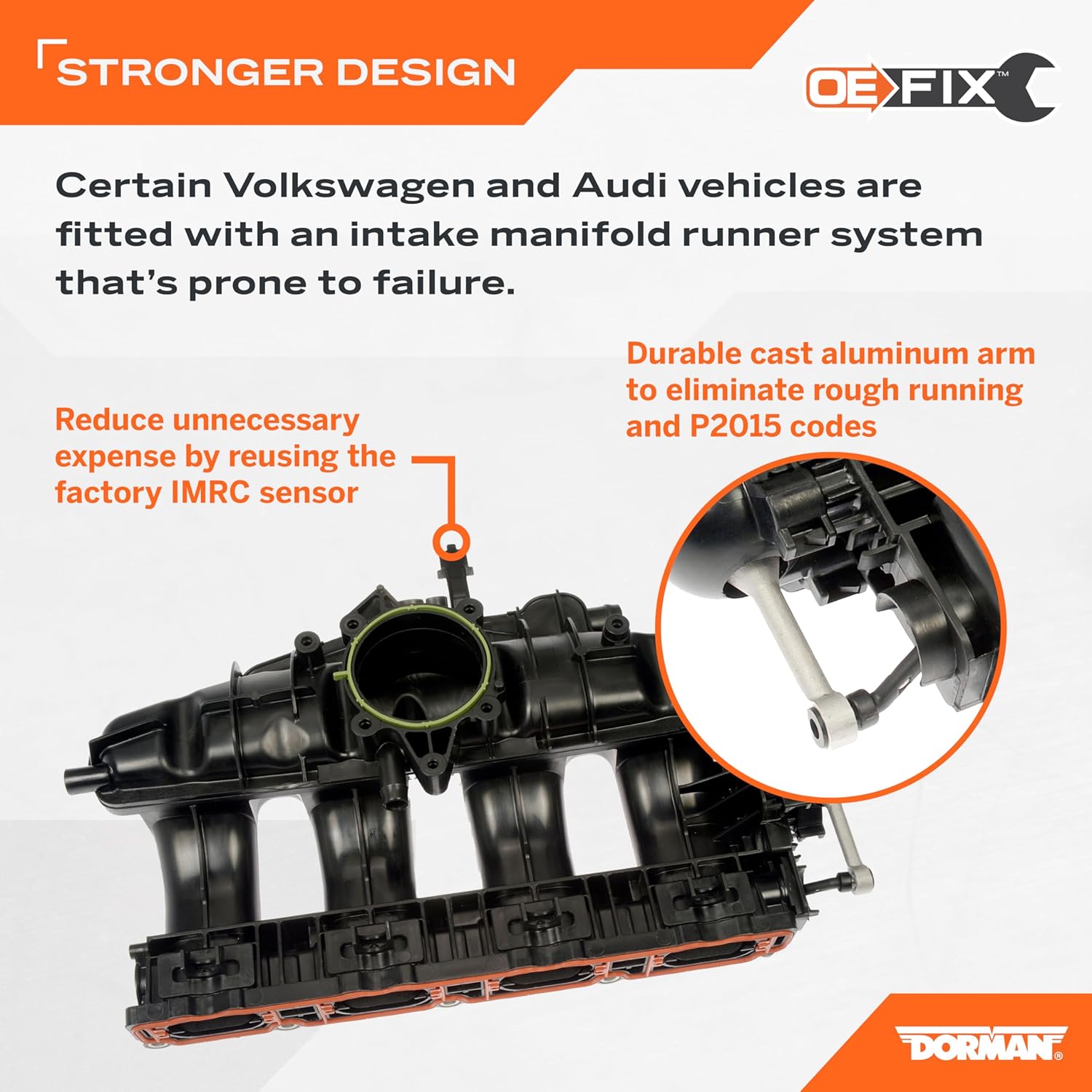 Dorman 615-451 Engine Intake Manifold Compatible with Select Audi/Volkswagen Models (OE FIX)
