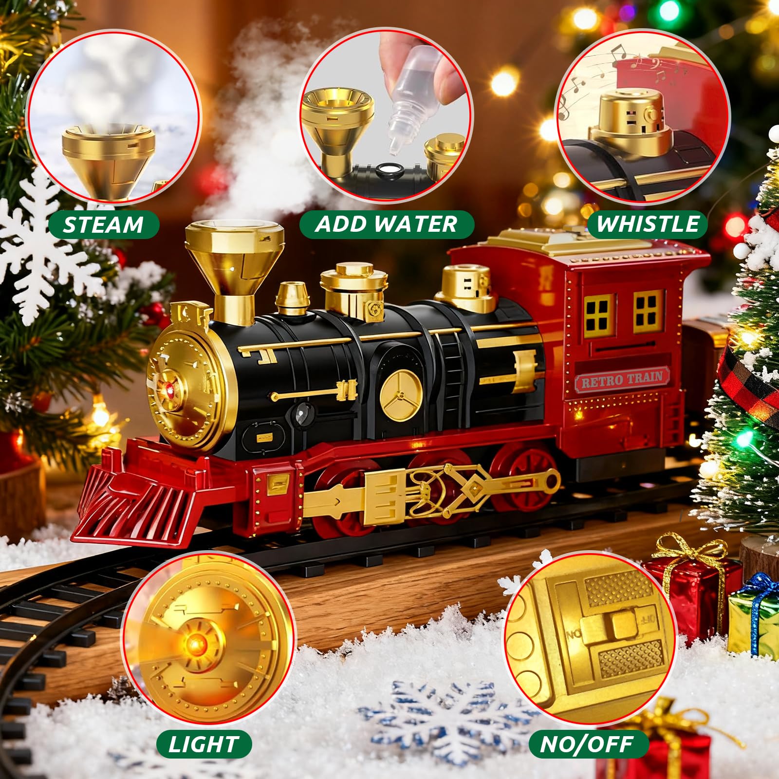 Zug Weihnachtsbaum Elektrischer Zug Spielzeug, Weihnachtszug Set, Elektrischer Zug Set Für Eisenbahn Kinder