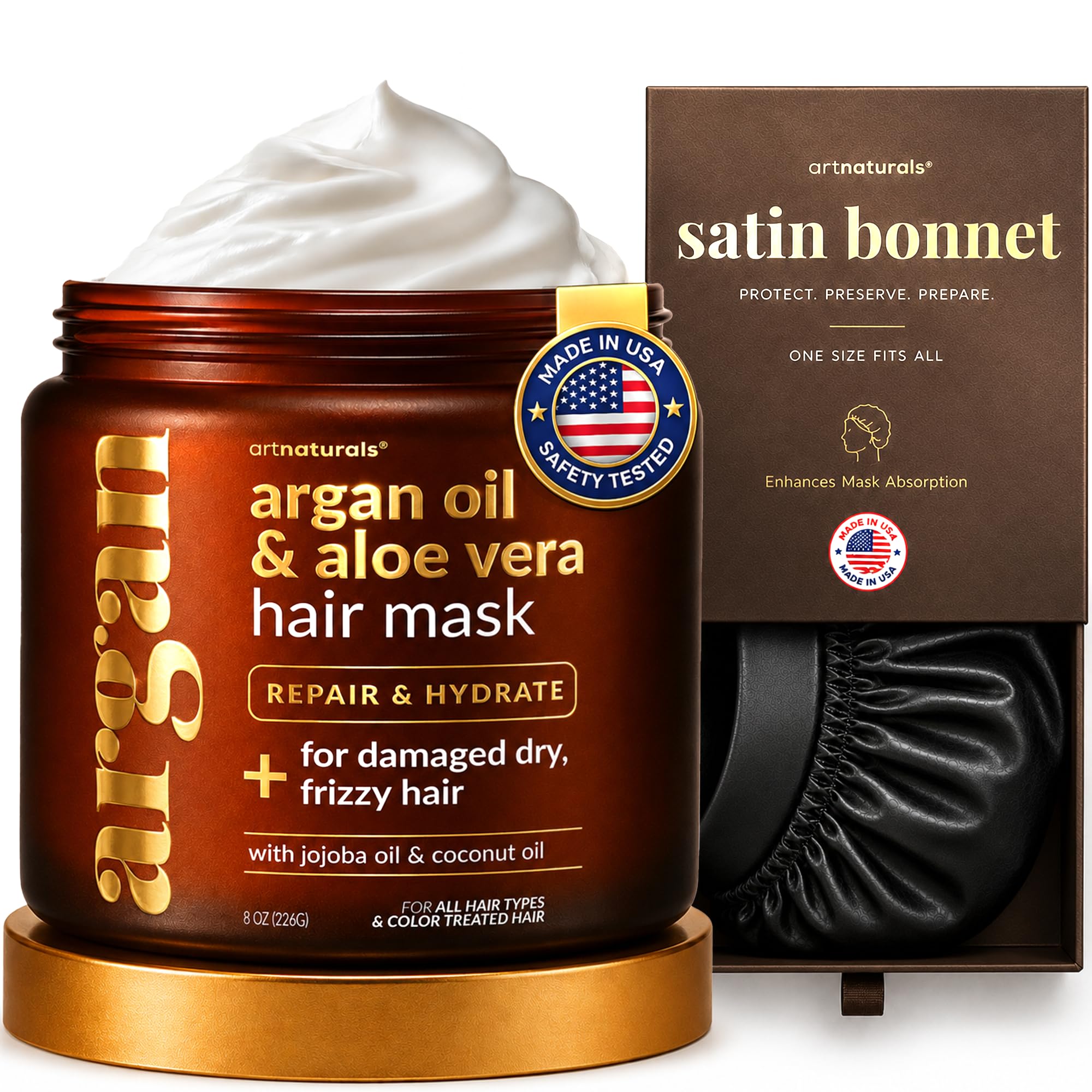Artnaturals Hair Mask + Silk Bonnet Set