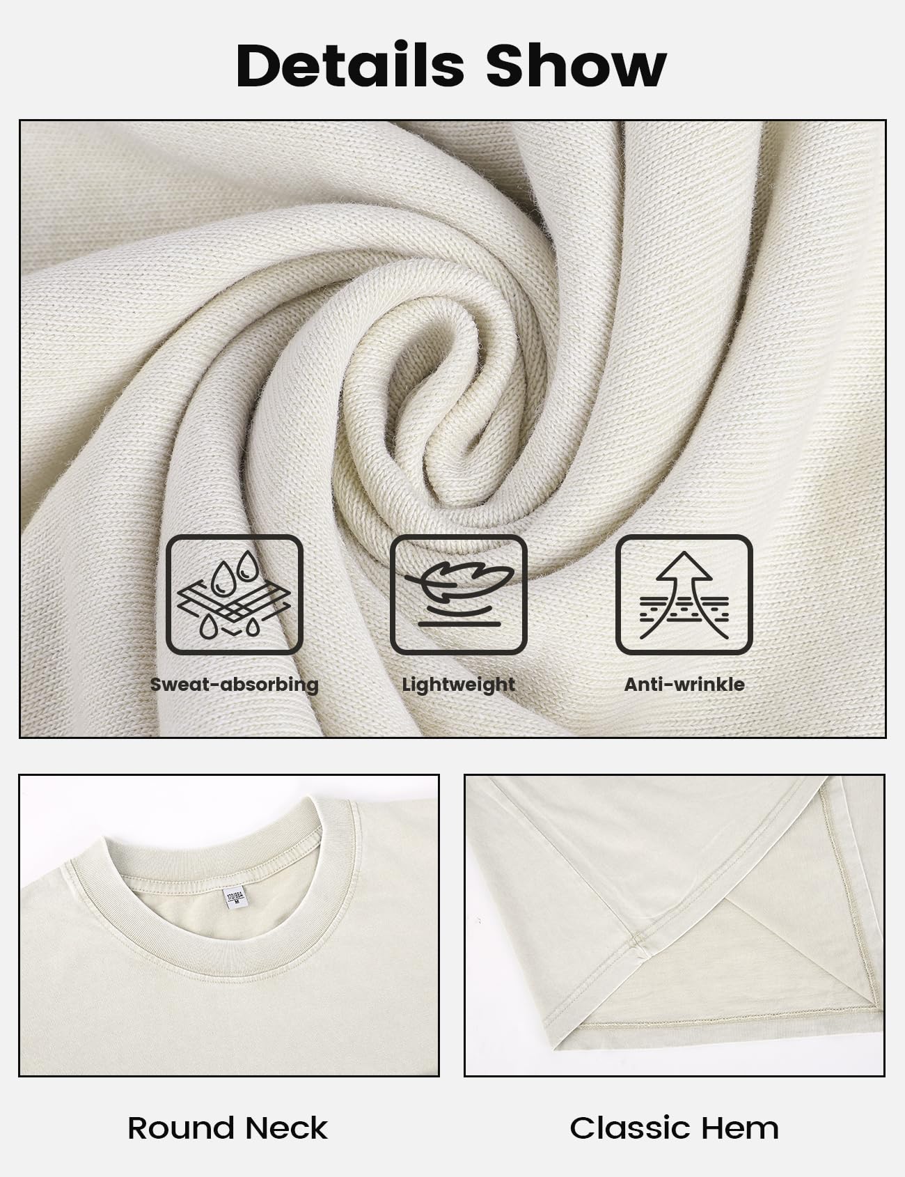 Yimoon Ärmelloses Trainingsshirt aus säuregewaschener Baumwolle für Herren