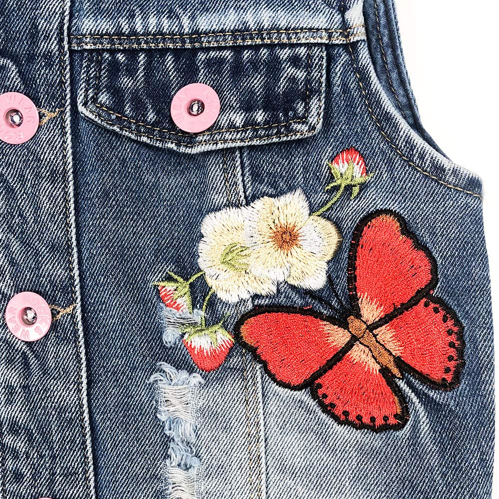 Peacolate Petite Fille Cute Sleeveless Jean Jacket Denim Vest Spring Autumn 2-7Ans