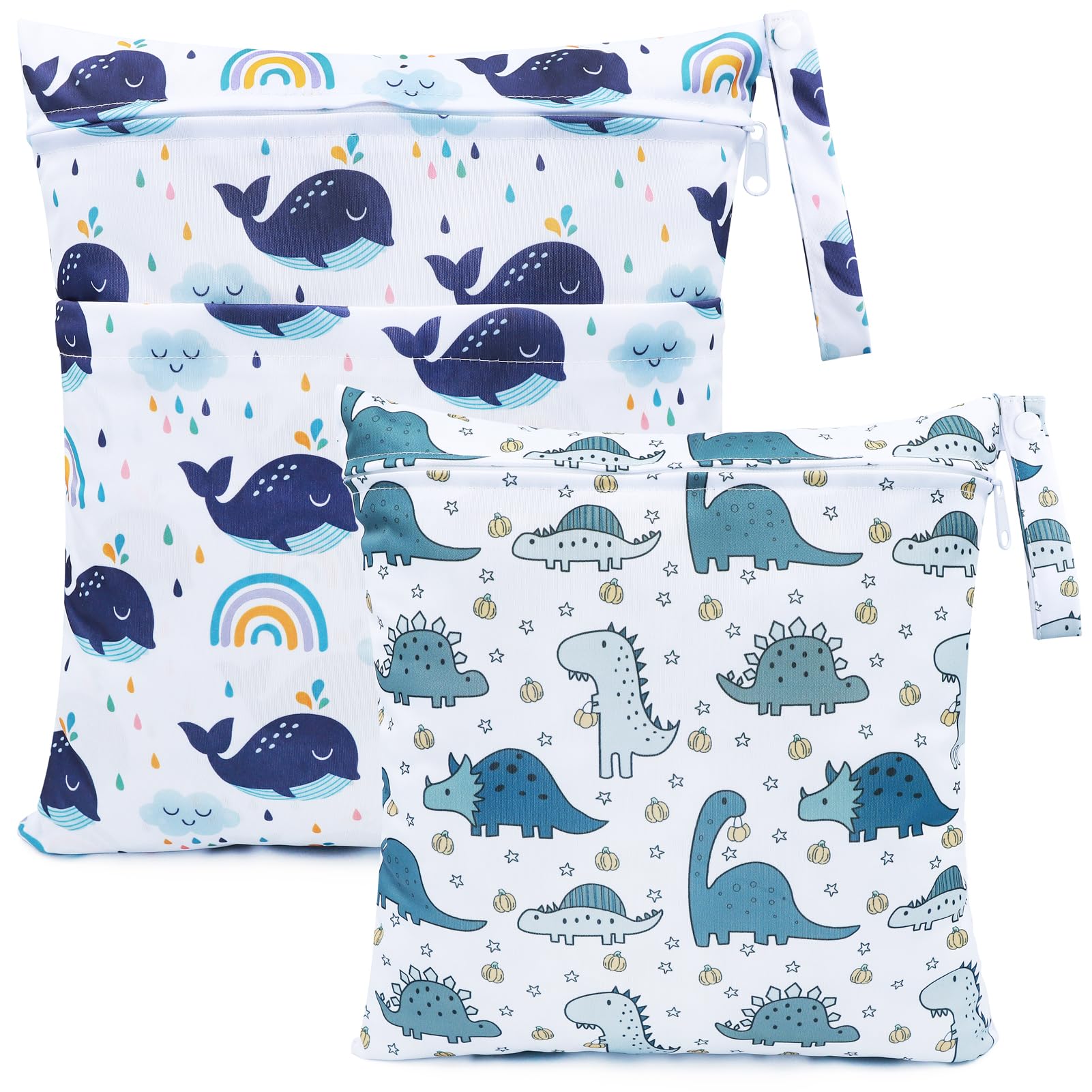 FenFang Wet Bag, 2 PCS Wet Dry Bags for Cloth Diapers Nappy Daycare Organiser Storage Bags