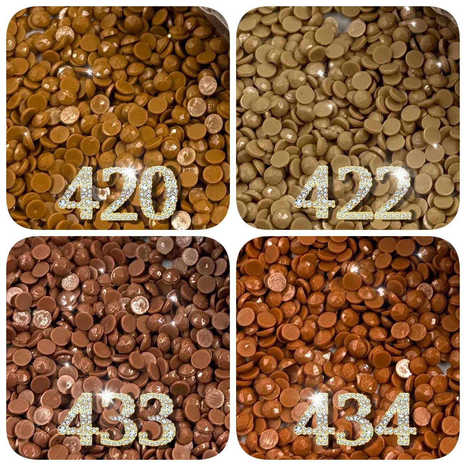 Diamonds Painting Accessories,Replacement for Missing Round Drills 420 422 433 434,Rhinestone Resin Diamond Drill,4 Colors Beads Gems Stones,3500pcs per Color