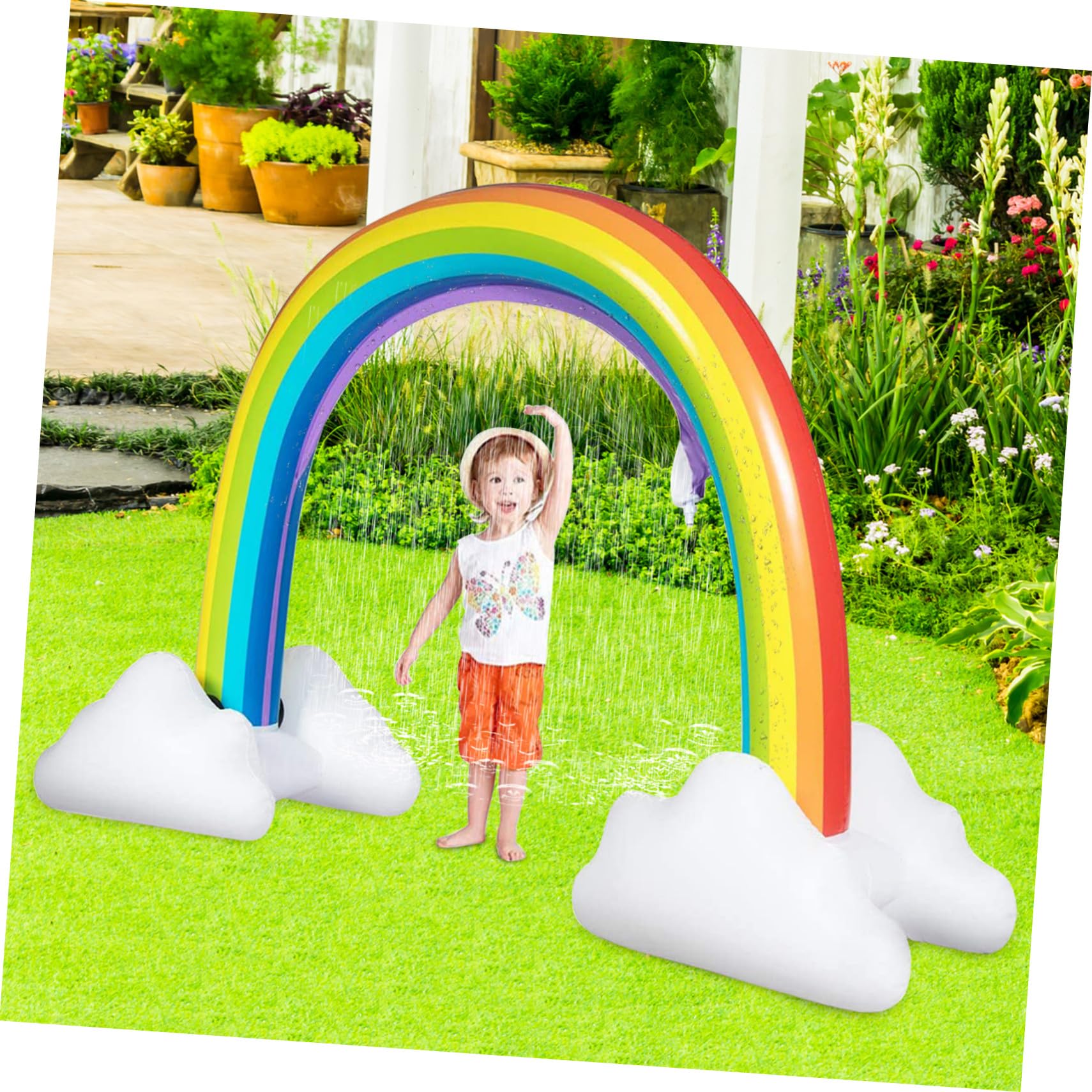 Juguete de Aspersor Arcoíris Inflable PVC 1 Pieza para Niños