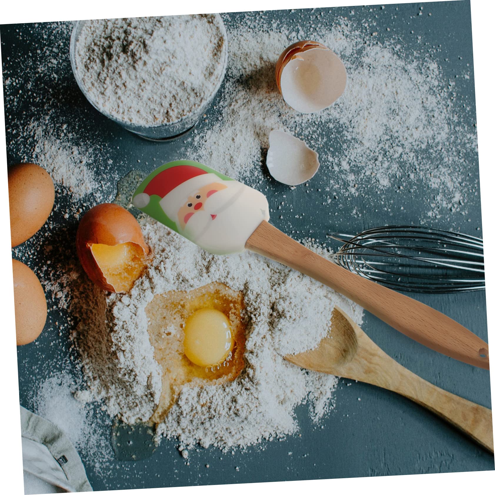 ULTECHNOVO Espátulas de Silicona Diseño Ergonómico Juego de 4 para Repostería Navideña y Aptas para Uso Alimentario Color Aleatorio Ideales para Cocina en Casa y Restaurante