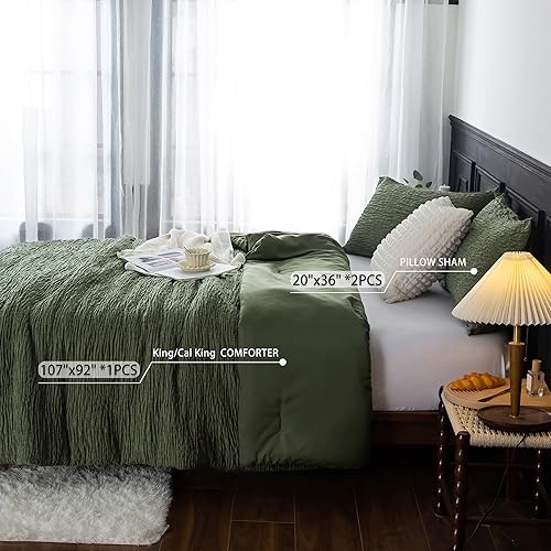 Miniatura 7 de COTTEBED Juego de edredón reversible de algodón de chenilla, tamaño King, suave y moderno, con textura de lujo, ligero, para todas las estaciones