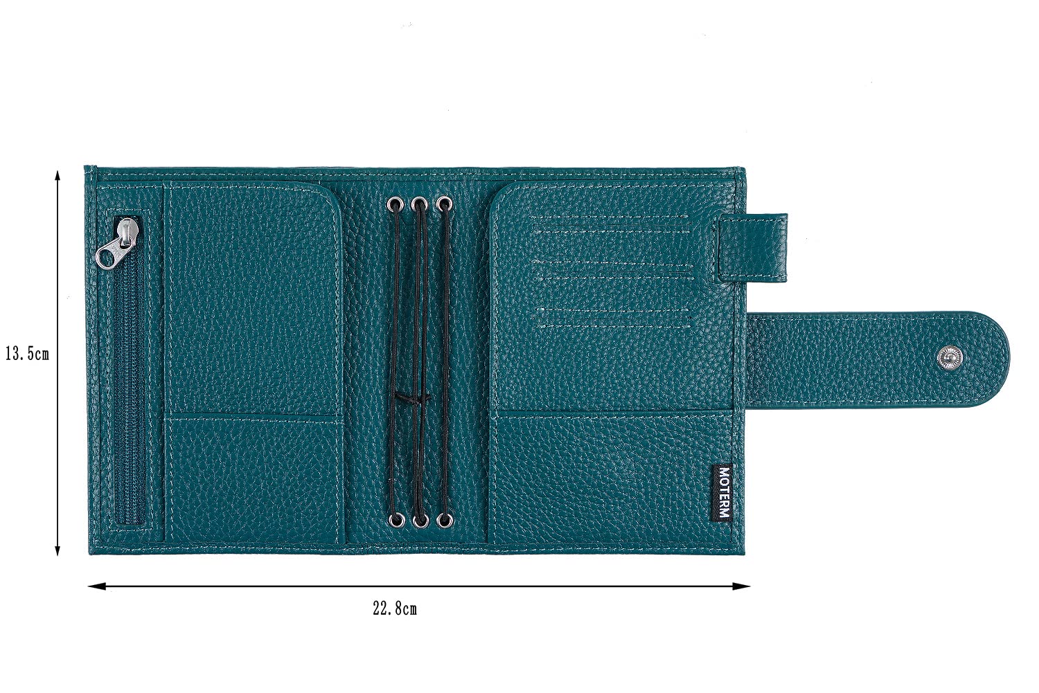 Moterm Companion Traveler's - Funda para cuaderno de viajero, diseño mejorado con bolsillo trasero (tamaño pasaporte, color azul guijarro Vert Foncé)