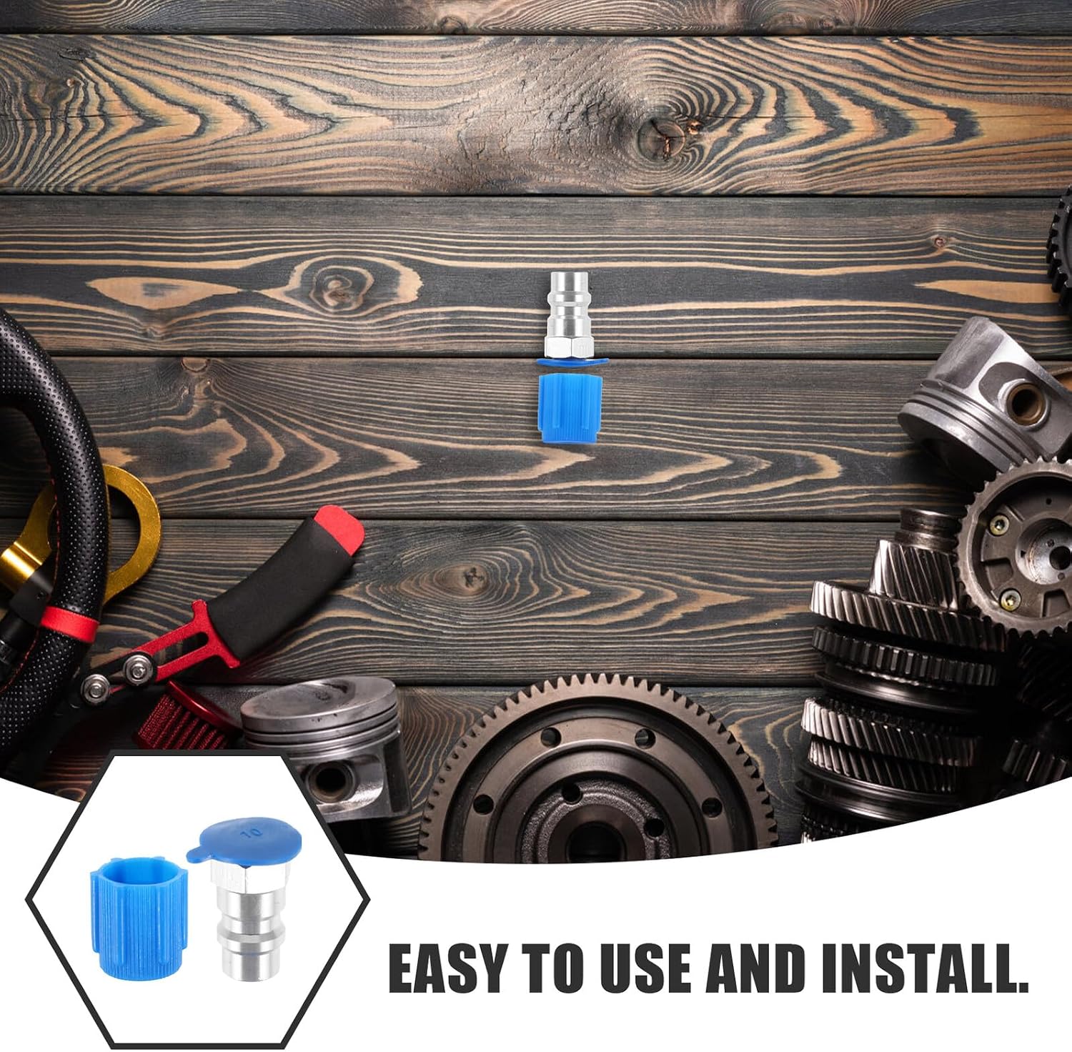 VALICLUD Car Air Conditioner Adapter Kit R-134a High Pressure Side Port Fitting Conversion Coupler with US Style Valve for Automotive Air Conditioning Repair