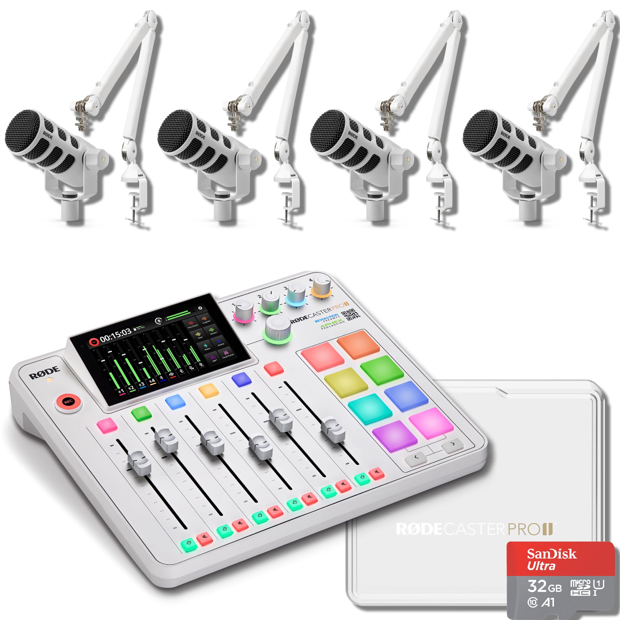Amazon.com: Rode RODECaster Pro II Podcast Console (White) with 4x