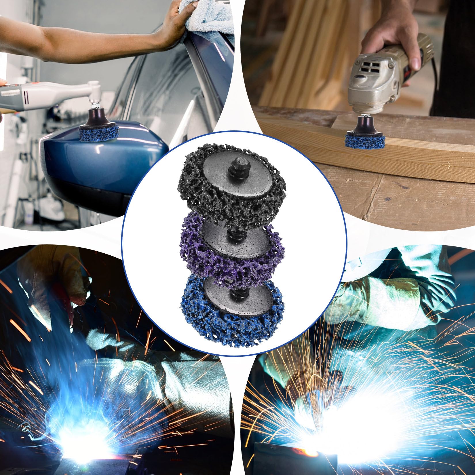 20 Disques Abrasifs 50mm Pour Meuleuse - Kit Complet Avec Poignées Pour Polissage Métal
