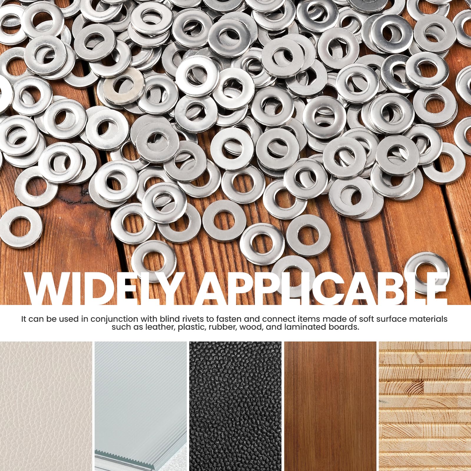 Stainless Steel Rivet Washers - 350 Piece -5