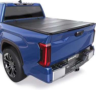 Quad Fold Low-Profile Hard Truck Bed Cover Compatible with 2014-21 Tundra | 5.5FT Low-Profile Quad Hard Tonneau Cover with T Slot Rails Compatible with 2014-2021 Toyota Tundra 2WD/4WD 66in