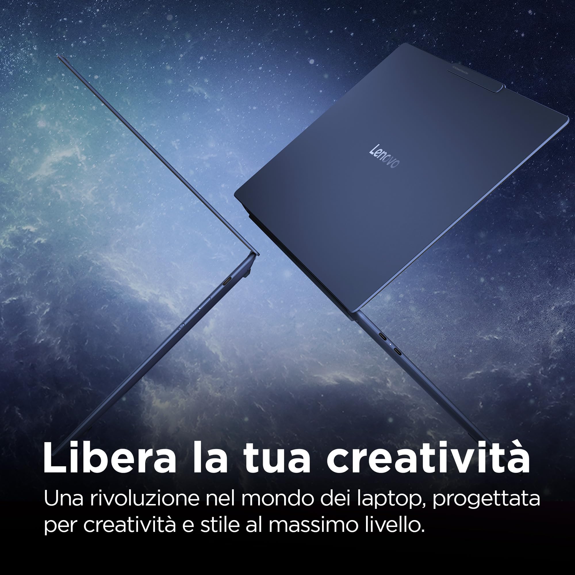 Lenovo Yoga Slim 7x Notebook AI, Display Touch 14.5" 3K OLED (2944x1840) 90Hz, Processore Qualcomm Snapdragon X Elite, RAM 16GB, 1TB SSD, Windows 11 Home Copilot+ PC, WiFi 7 - Blu, Esclusiva Amazon