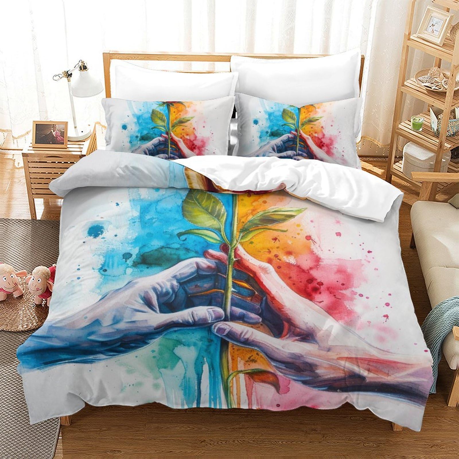 Parure de lit 200x200 roses colorées pour créer un cocon de douceur dans votre chambre