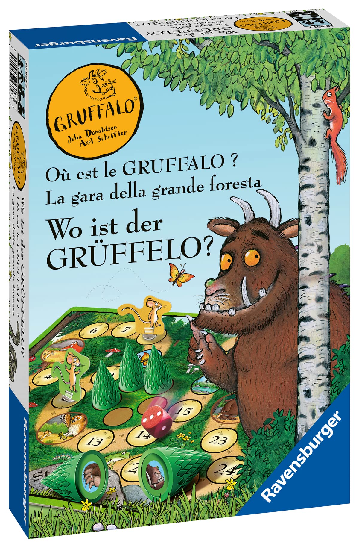 Ravensburger 21424 - Spielhaus - Kinderspielklassiker, spannende Bilderjagd für 2-4 Spieler ab 4 Jahren & Kinderspiele - 20833 - Wo ist der Grüffelo? - Brettspiel für 2-4 Grüffelo-Fans ab 4 Jahren