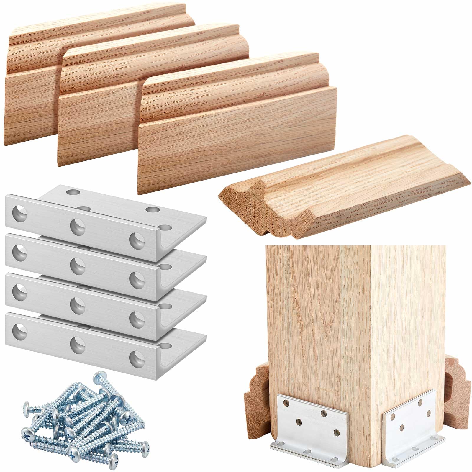 Blulu 1 Set 5" Newel Post Mounting Kit Deck Stair Floor Installation Kit