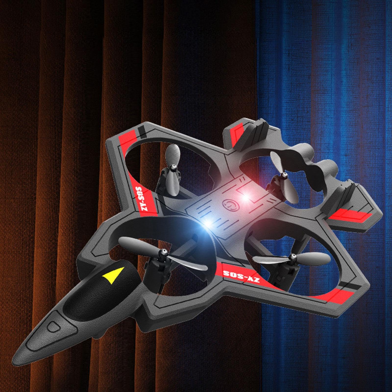 Aereo Radiocomandato Telecomando Aereo Modello RC Giocattolo Volo all’Aperto Luci Colorate Acrobazie Foam Resistente Urti Adatto per Principianti, Nero Tre Batt