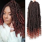 350 Passion Twist hair Pretwisted, 10 Inch 9 Packs Passion Twist Crochet Hair,Soft Pre Twisted and Looped Crochet Hair For Women, Short Curly Crochet Braids(10,T1B/350)