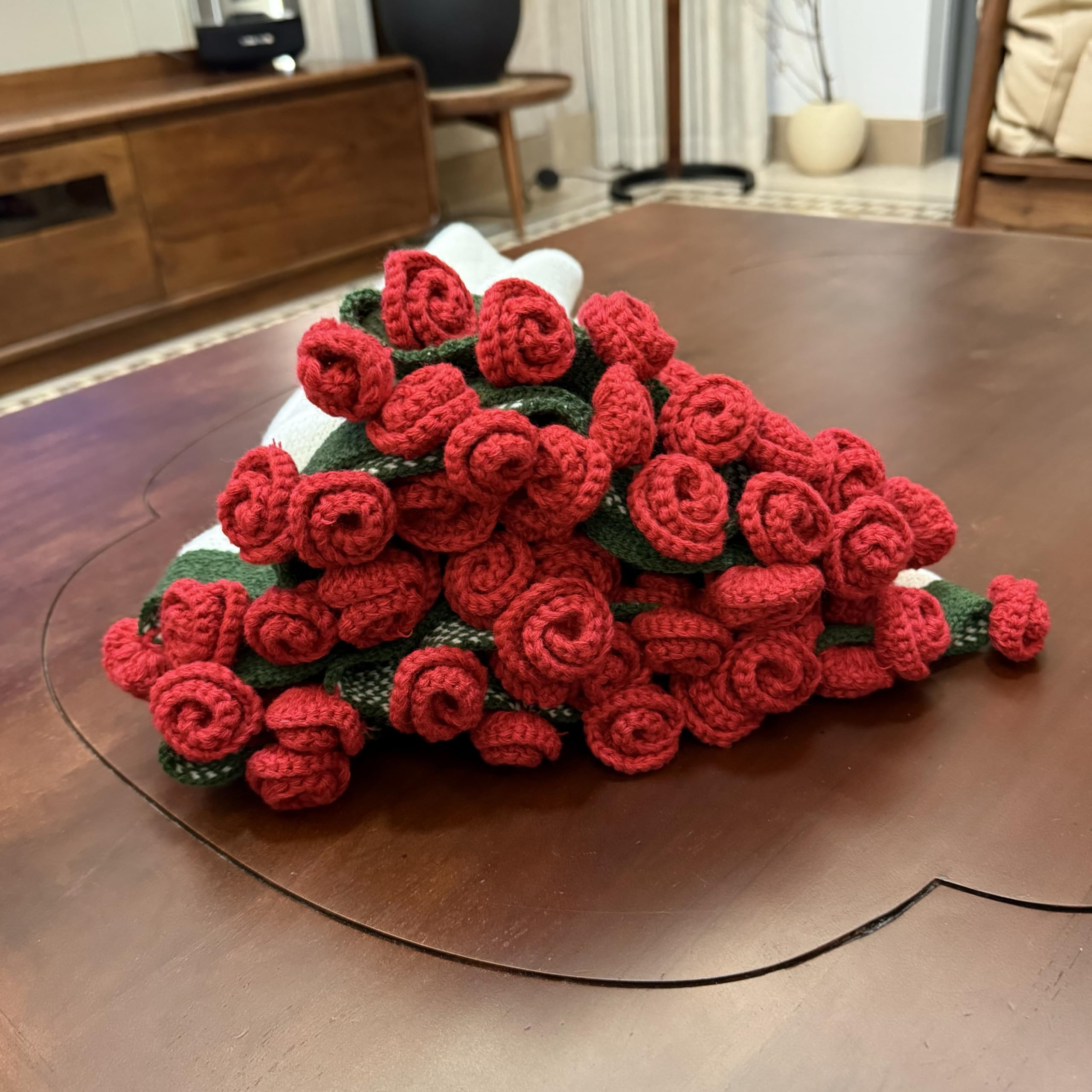 Amazon | ハンドメイド クロシェ フラワーブーケ ブランケット