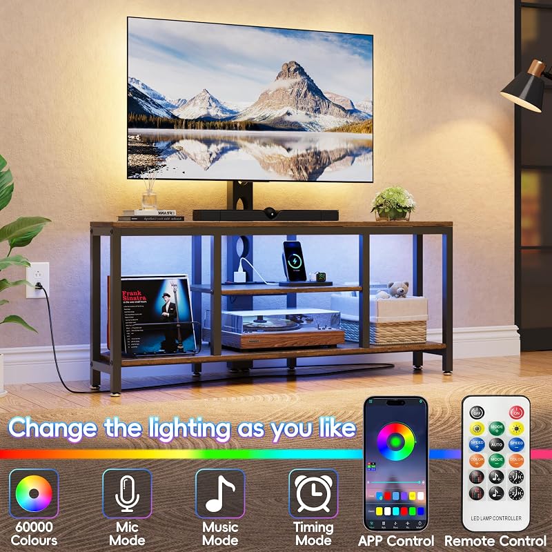 Corner TV Stand Entertainment Center with Mount for Living Room, 32-65" TV image 3