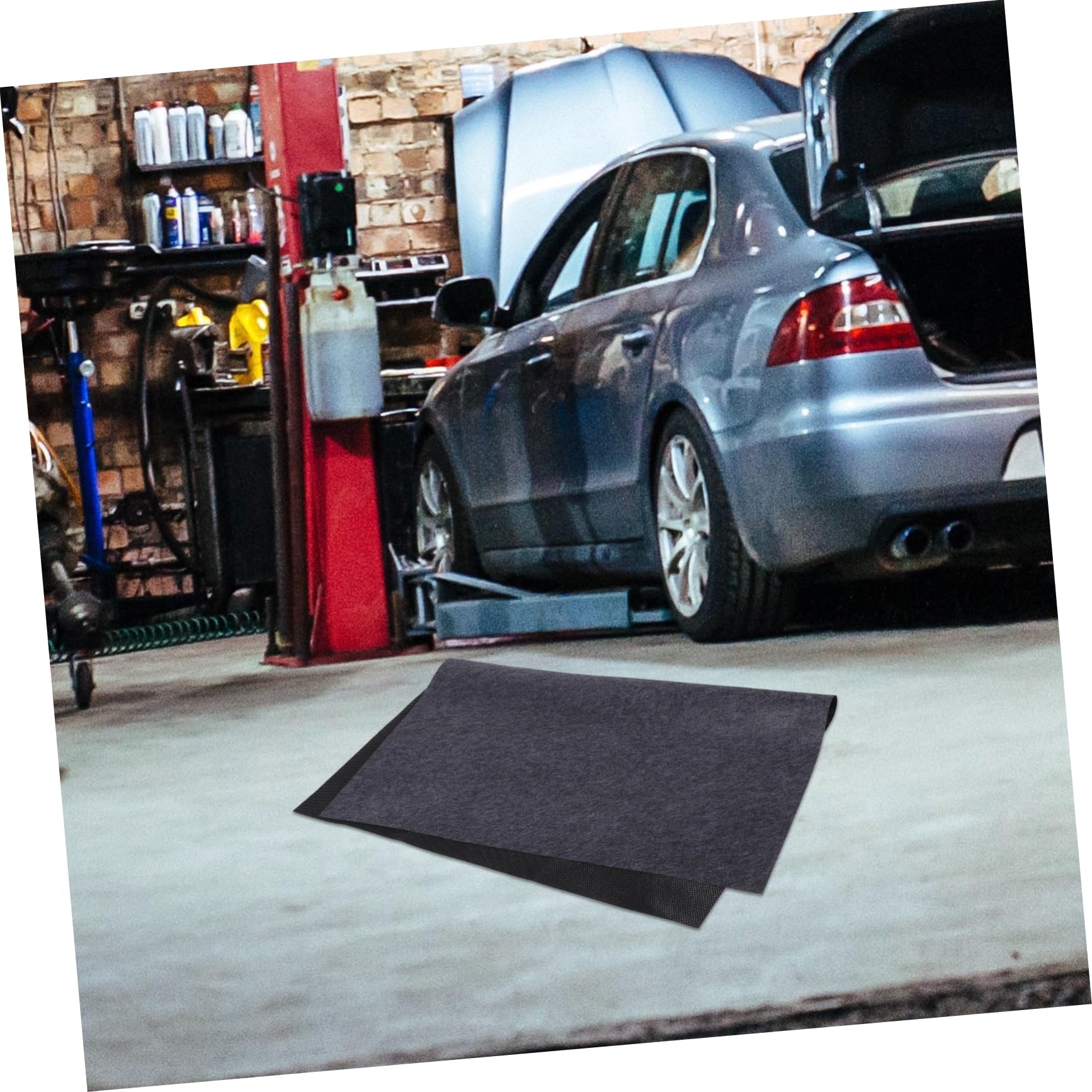 Tapis de Garage Imperméable 91,5x122cm, Feutre Lavable et Résistant à L’Huile, pour Entretien Voiture et Sol de Garage
