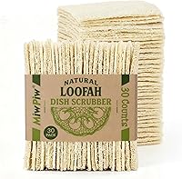 Vista 9 de Esponja natural para platos de lufa, paquete de 3 fregadores de verduras para cocina, 100% biodegradable, compostable, almohadilla para fregar, cero