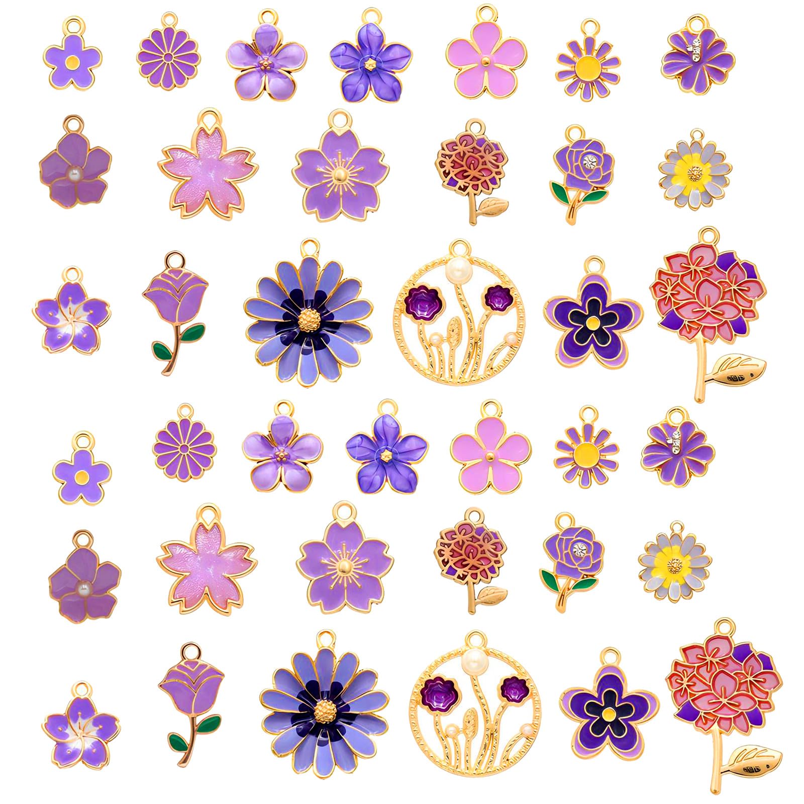 Bulk Gold Enamel Charms for Jewelry Making, Colorful Metal Charms Pendant for Bracelet Necklace and Crafting