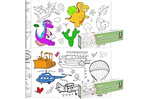 Hautton 2 Rolls Kids Coloring Roll, Coloring Sheets for Toddlers 1-3