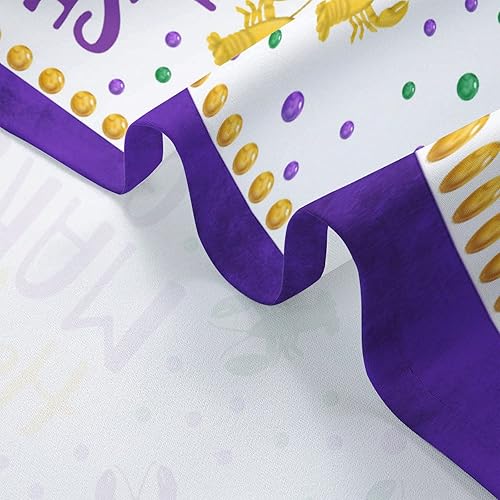 Miniatura 6 de HawSkgFub Happy Mardi Gras - Cenefa de cortina de cocina con diseño de cangrejo de cangrejo de 54 x 18 pulgadas, cortinas cortas de primavera para