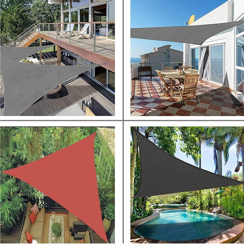 屋外 日除け トライアングル サンシェード / ターコイズ&グリーン 5m 屋外 日除け トライアングル サンシェード / ターコイズ&グリーン 5m