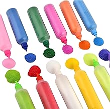 LIVIQUE 10 Rangoli Colour Powder Tube Kit, Diwali Decoration Items Bottles Tool Floor Art Rang for Home Navratri Pongal Pooja Mandir Decor (Pack of 10) (1 Box- 10 Bottle)