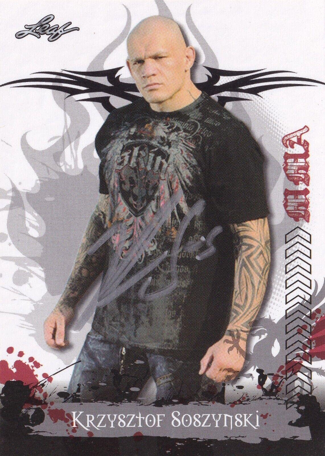 Carte MMA Krzysztof Soszynski 2010 Leaf #97 Signée UFC Autographe Originale