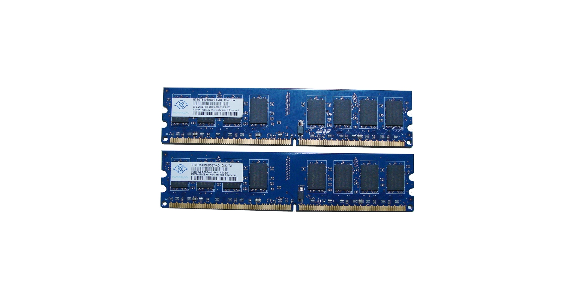 NANYA ノート用メモリ 200Pin DDR2 800 PC2-6400 2GB SODIMM [NT2GT64U8HD0BN-AD] 6g7v4d0 NANYA NT2GT64U8HD0BY-AD 4GB 2 x 2GB PC2-6400U DDR2 800