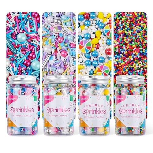 Aspersores comestibles para decorar  Aspersores elegantes  Juego de 0.14 - 1.76 oz  Hornear dulces  Decoraciones comestibles para pasteles